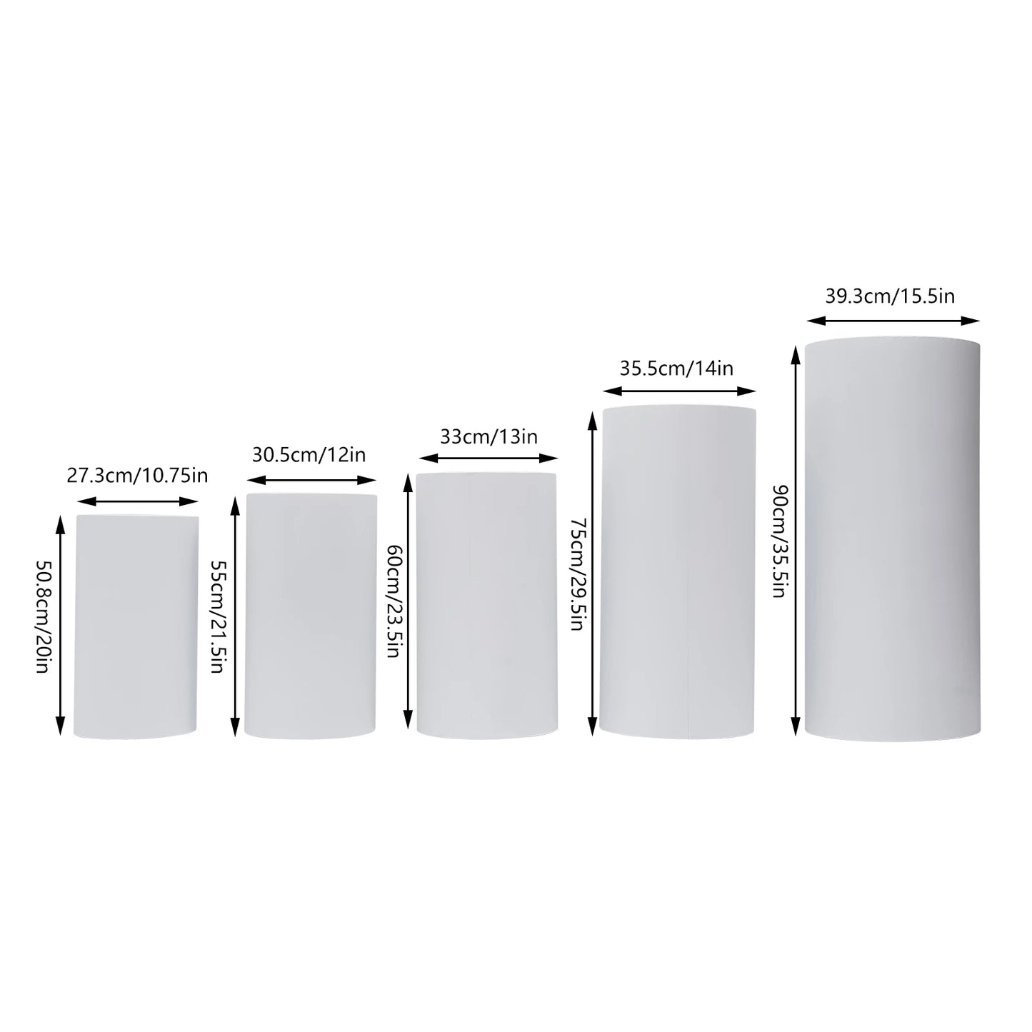5/3Pcs Round Cylinder Pedestal Stand Freestanding Metal Cylinder Pedestal Wedding Birthday Party Cake Flower Display Pillars