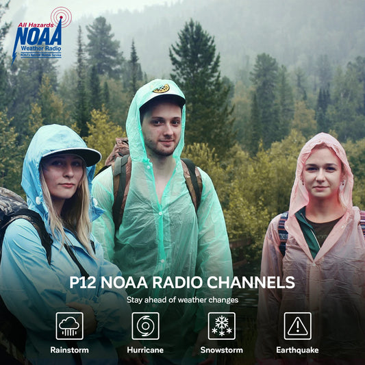 2pcs Baofeng FR-22A F22 Mini Walkie Talkies with Type-C Charger, 462MHz UHF/VHF Two-Way Radio, LCD Screen & NOAA Weather Alerts,