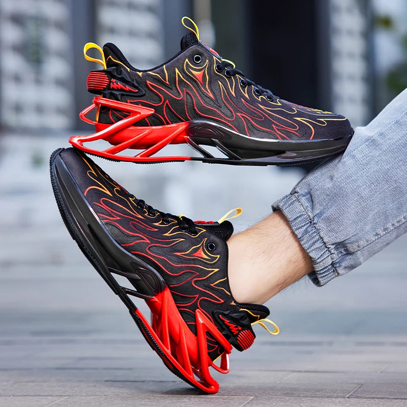 Men's Casual Sport Shoes Blade Shock Absorption Fashionable Heightening Training Sneakers