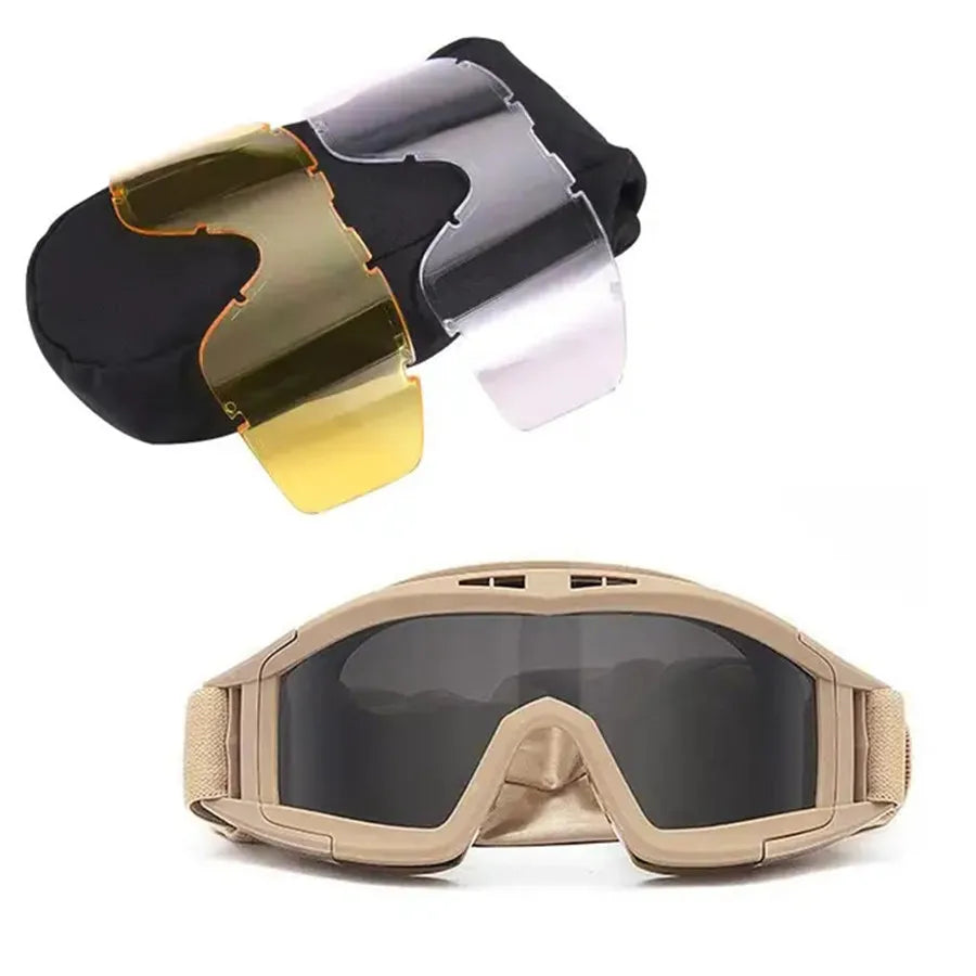 Explosion Proof Shooting Tactical Goggles Anti-impact CS War Game Airsoft Paintball Hunting Mounteering Goggles Glasses