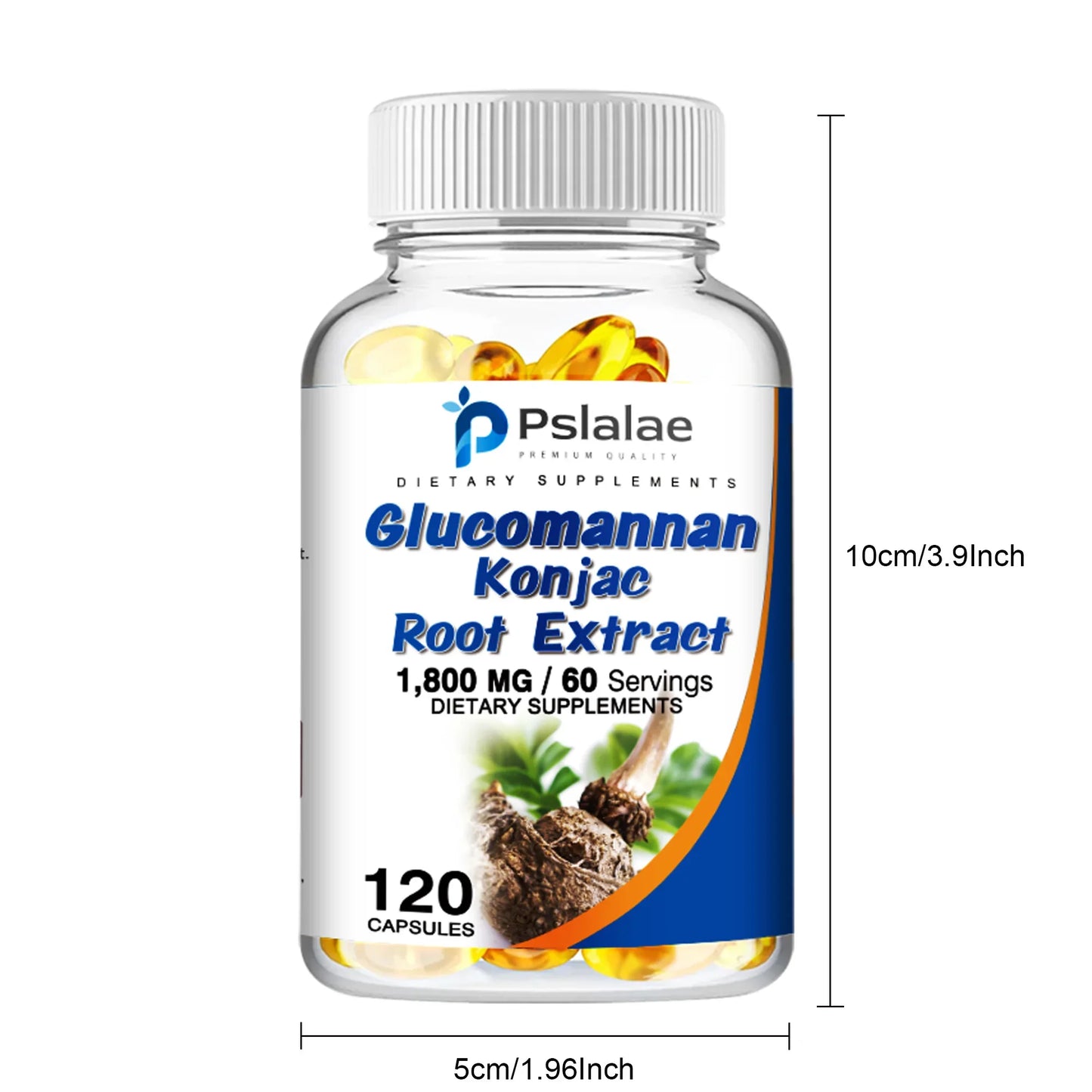 Glucomannan Capsules - Natural Source of Fiber - Gastrointestinal Health, Appetite Suppression, Weight Management - 120 Capsules