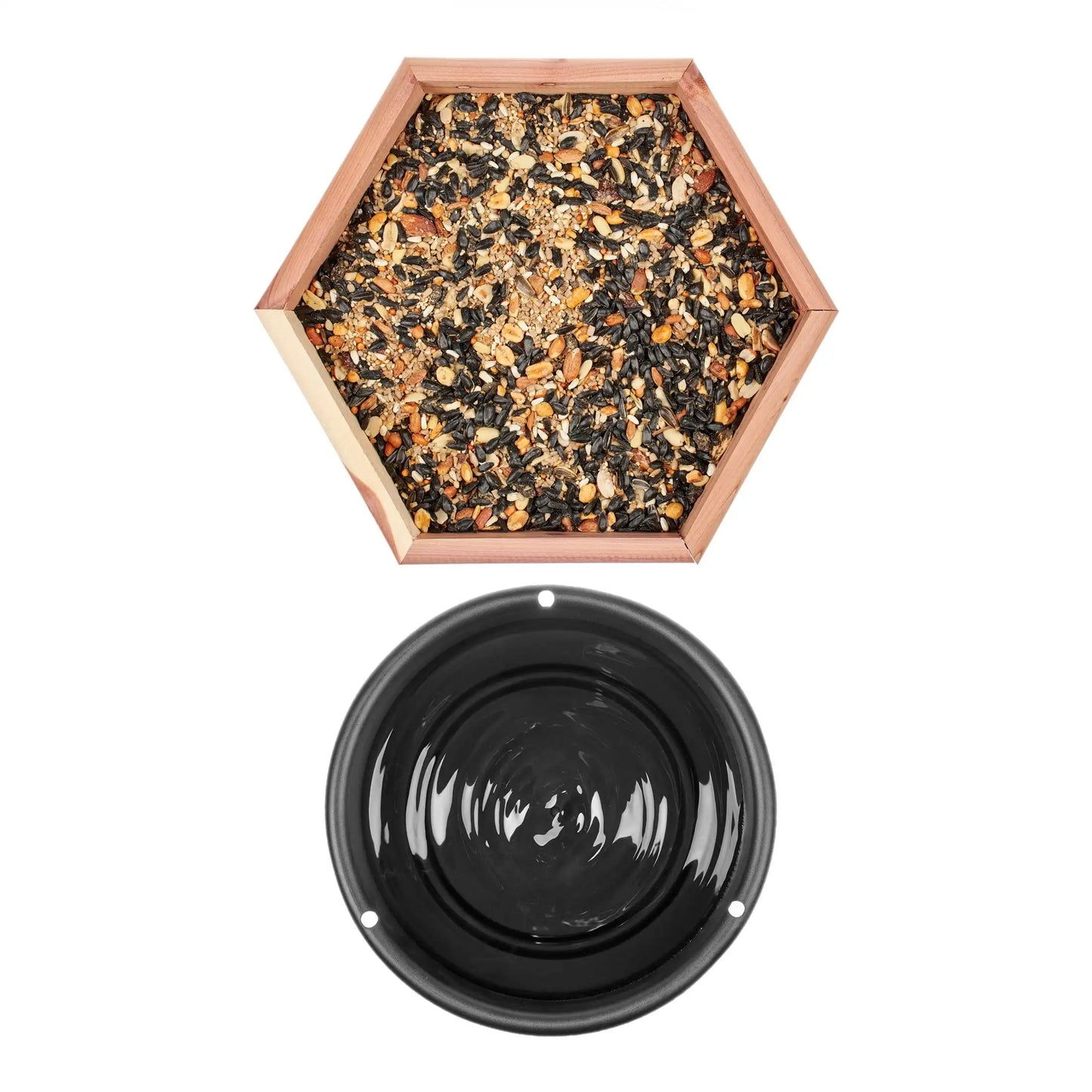 Red Cedar 2 in 1 Wild Bird Bath and Wild Bird Feeder, 4 lb. Capacity