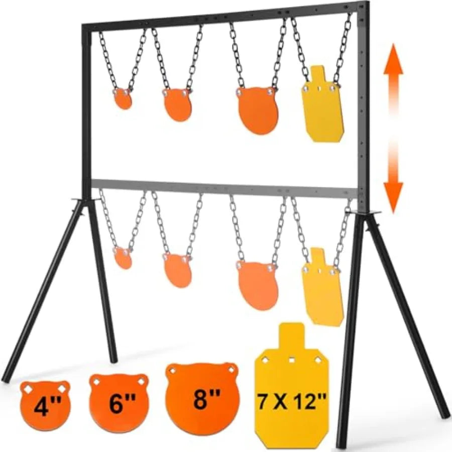 63 Inch Adjustable Height Steel Target Stand AR500 Shooting Target System for Outdoor Shooting Range HeavyDuty 3 8 Inch AR500 S