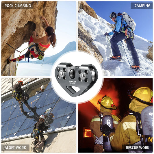 Zipline Pulley Lixada 30kN Cable Trolley Pulley with Ball Bearing Climbing Caving Aloft Work  Speed Pulley