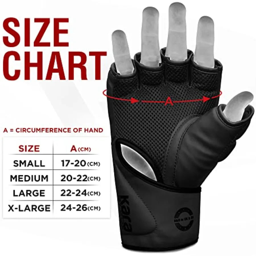 MMA Gloves Grappling Sparring, Pre-Curved Mixed Martial Arts Mitts Men Women Boxing Gloves, Maya Hide Leather Kara Cage Fightin