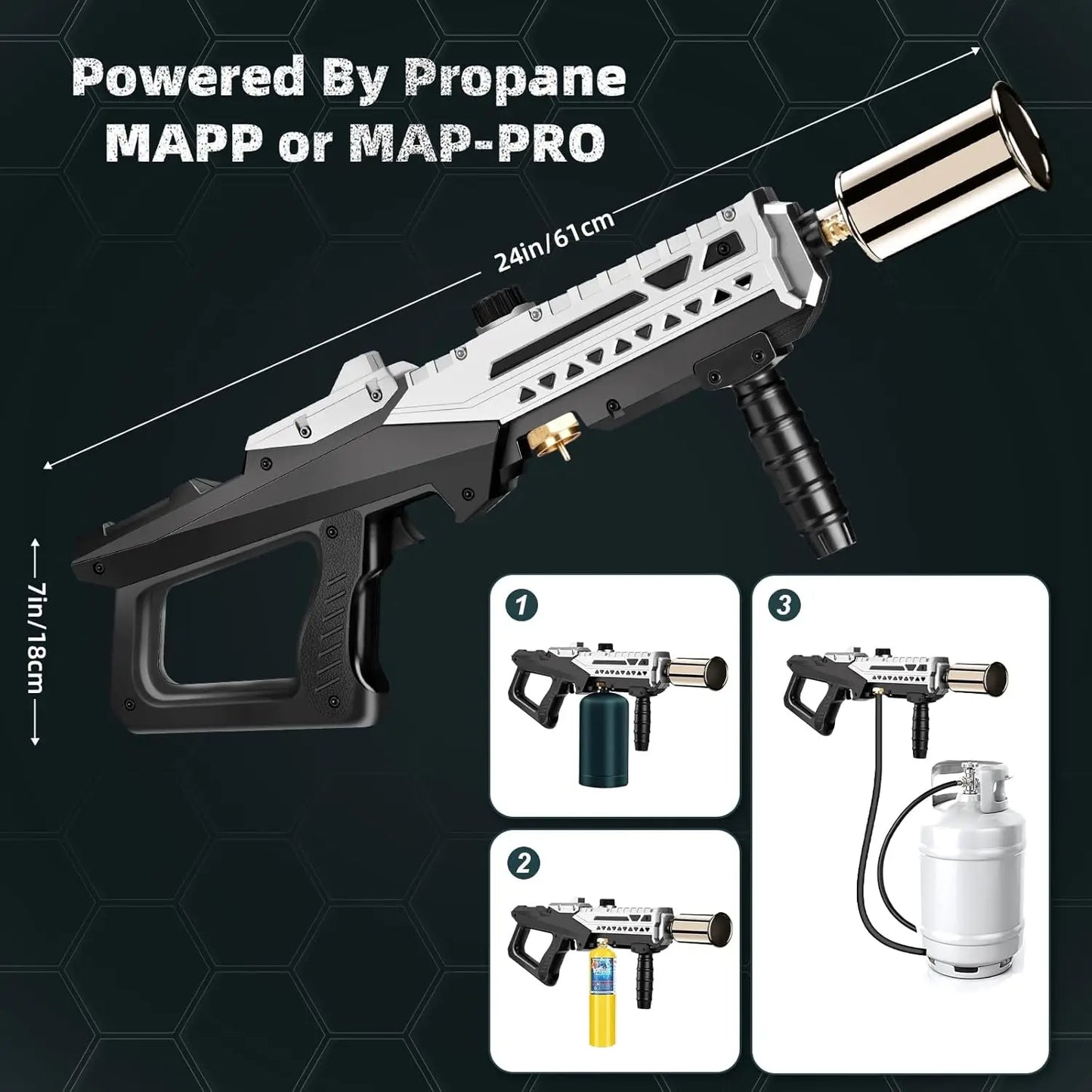 Adjustable Propane Torch for Grilling, Cooking, Sous Vide & BBQ - Flamethrower Gun (No Tank)