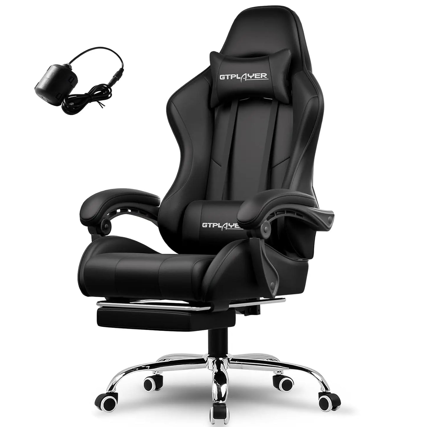 Gaming Chair, Computer Chair with Footrest and Lumbar Support, Height Adjustable Game Chair with 360°-Swivel Seat, Customized