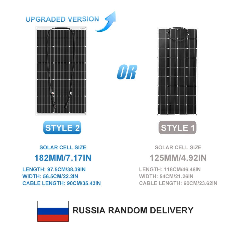 USA Shipped DOKIO 100W-400W Flexible & Durable Solar Panel, 12V/18V Waterproof Portable Charger for RV Camping Boat Van