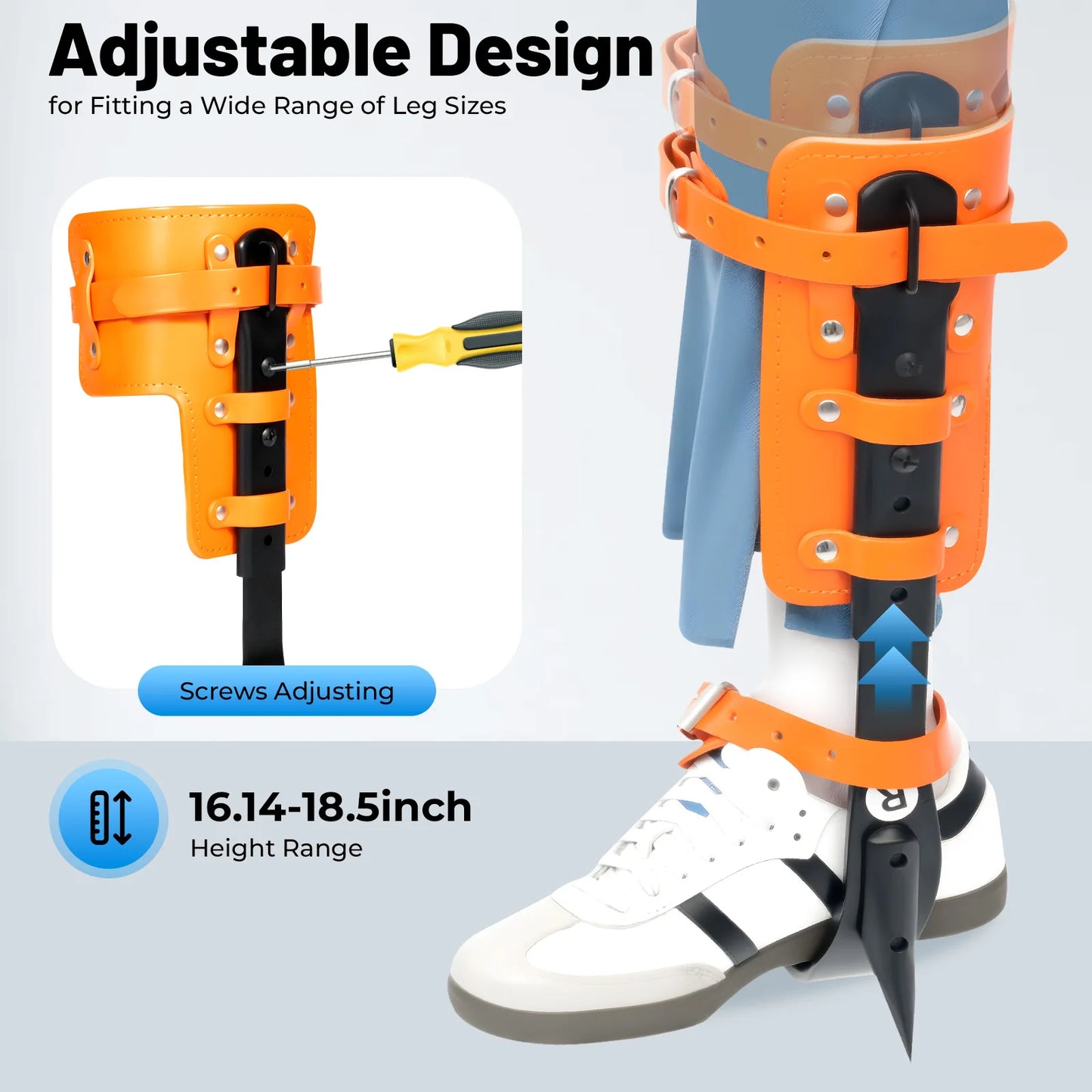 Tree Climbing Spikes Set 220LBS Load Capacity, Carbon Steel Claw with Cowhide Straps for Fruit Picking & Tree Climbing