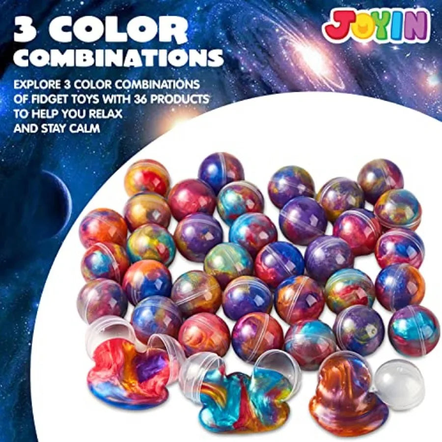 Slime Party Favors, 36 Pack - Stretchy, Non-Sticky, Mess-Free, Stress Relief, and Safe - Toys for Girls and Boys - Easter, Clas