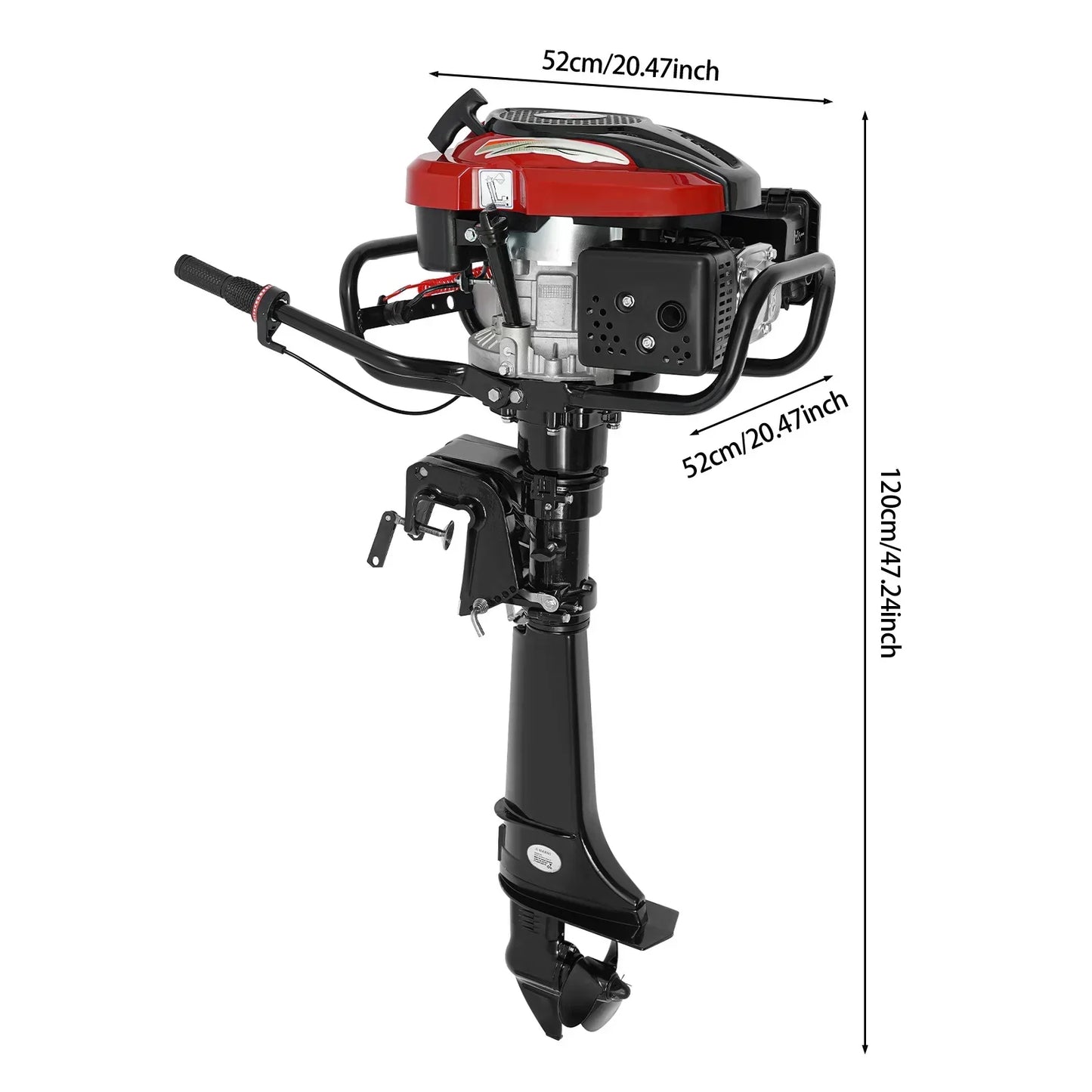 4-Stroke 196CC Outboard Motor Fishing Boat Engine  for Fishing Aquaculture Outdoor, Outboard Trolling Motor 5.1 kW /7 HP