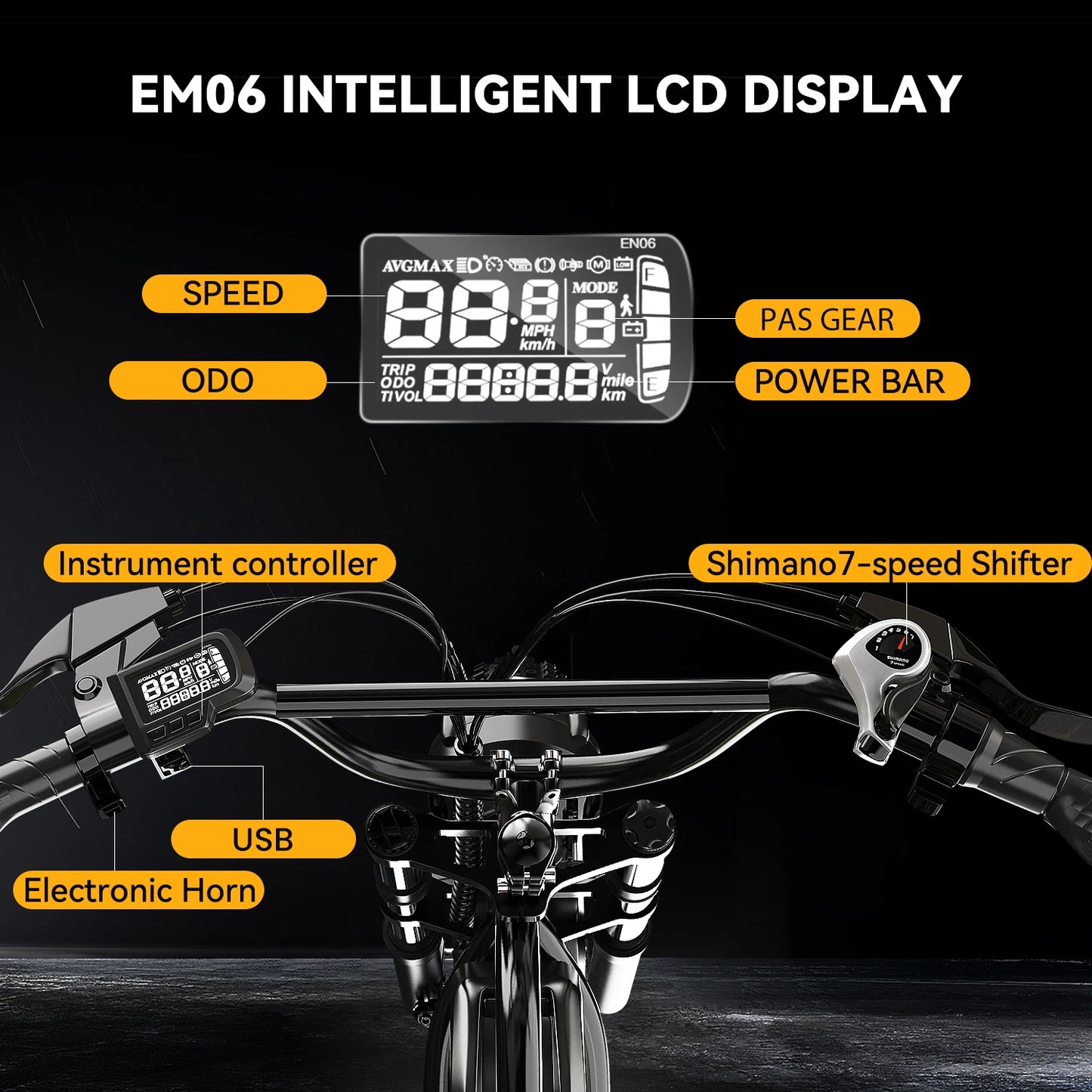1600W Peak 20x4.0 Inch Wide Fat Tire All Terrain Ebike, 48V 20AH/30AH Removable Battery, Long Range Off Road Adult Electric Motorcycle EK11