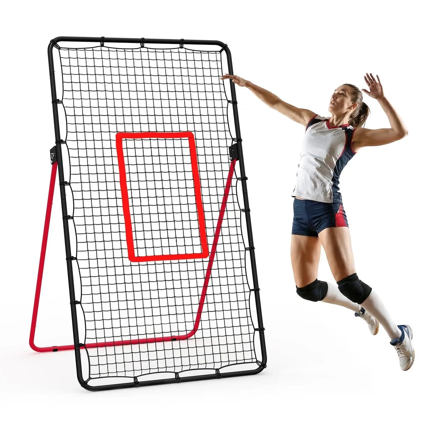 Adjustable Volleyball Rebounder Net, 7x4 ft Large Training Bounce Back Net for Bumping, Spiking & Setting – Sturdy, Multi-Angle