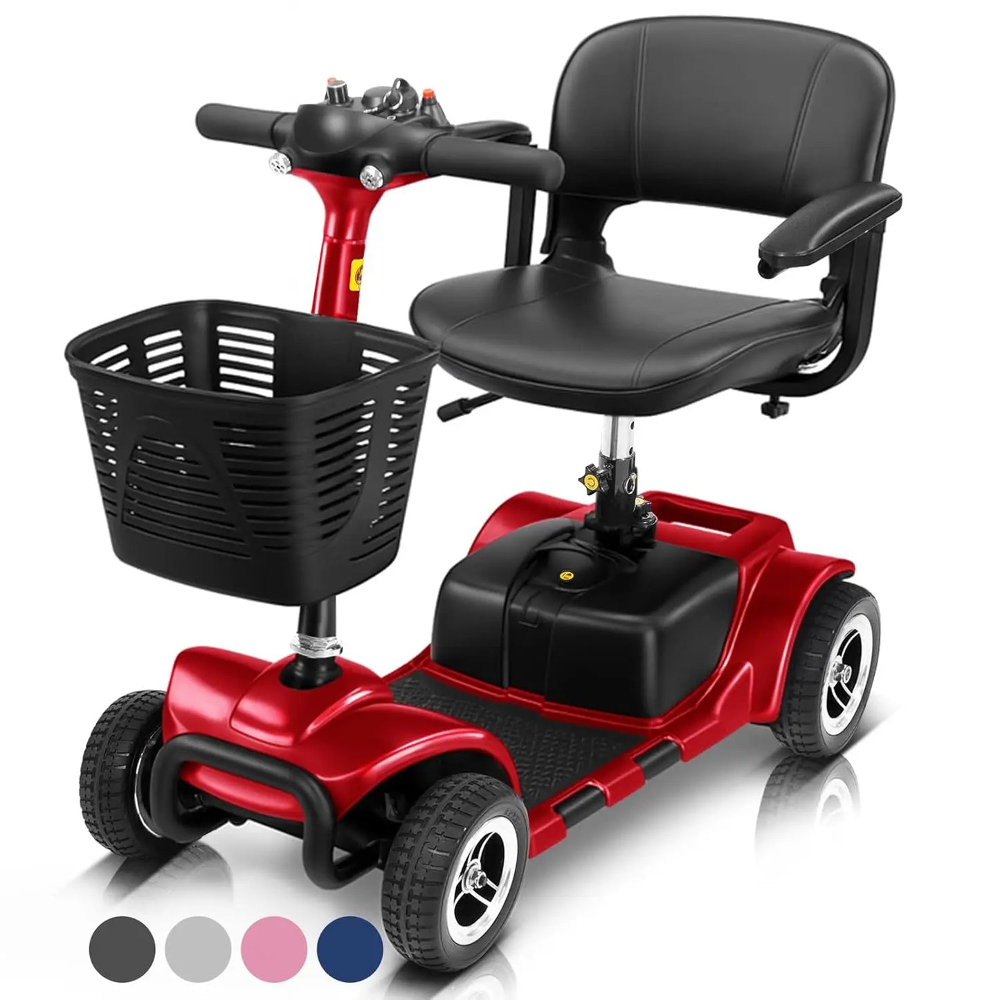 Electric 4-Wheel Mobility Scooter Heavy Duty Compact Wheelchair Device for Adult Travel Customized Portable Mobility Scooter