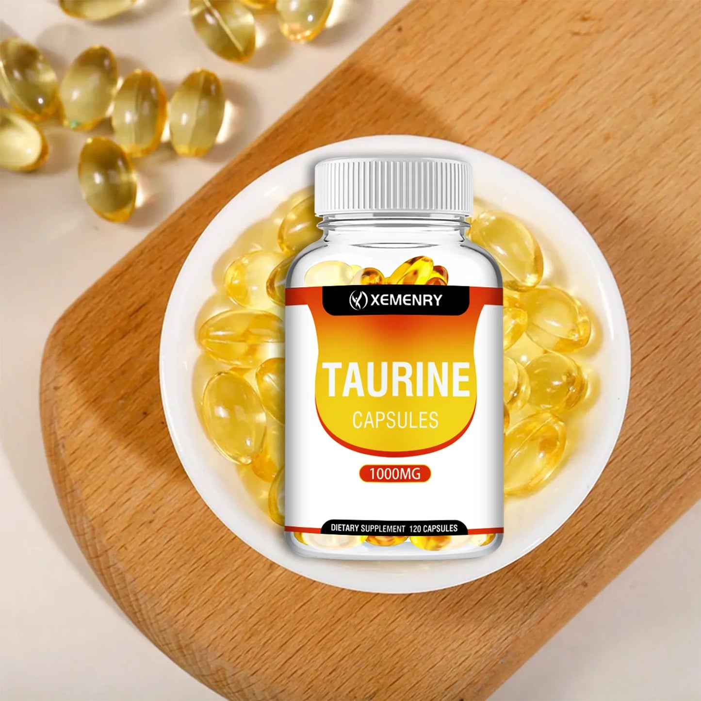 Taurine Capsules 1000mg - Supports Heart, Nerve, Brain, and Muscle Health - 120 Capsules