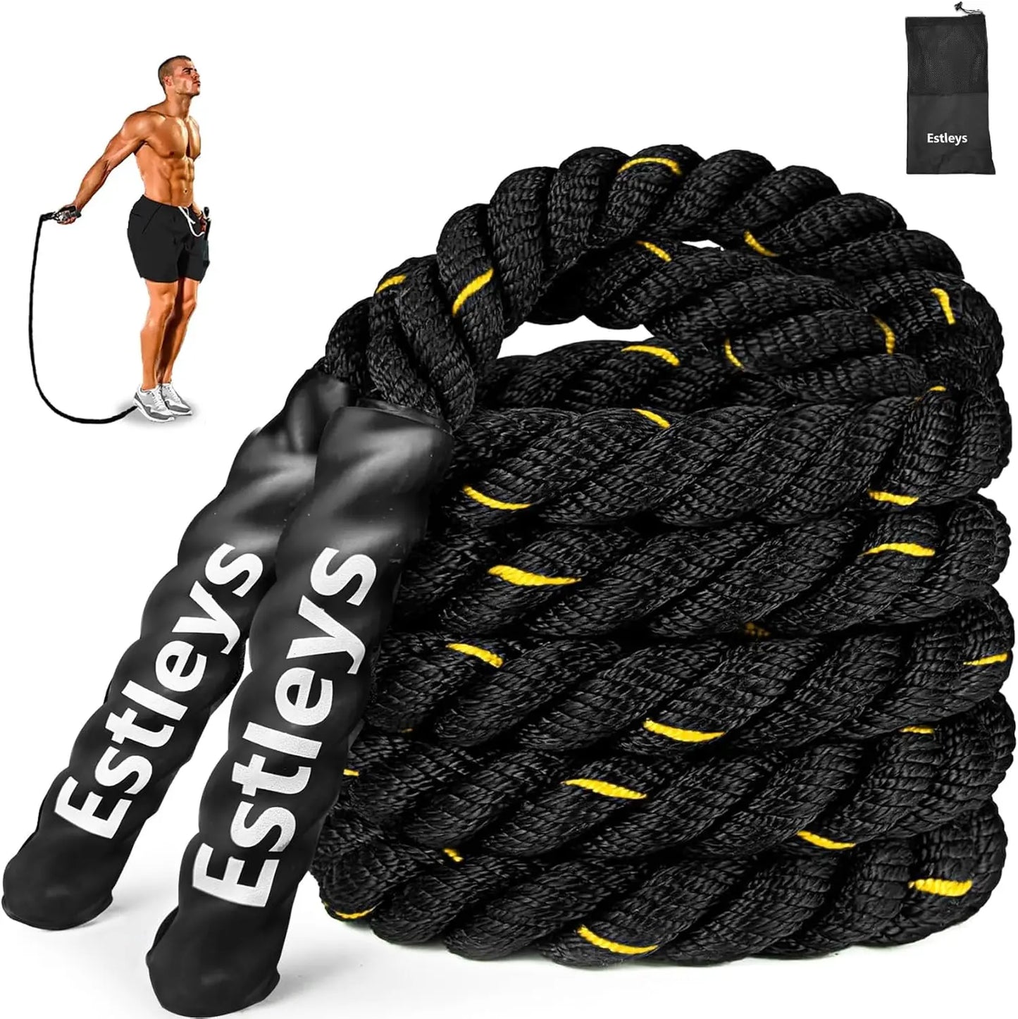 5lb Weighted Jump Rope for Men and Women, Heavy Skipping Rope for Home Workout, Weight Loss, and Total Body Exercise