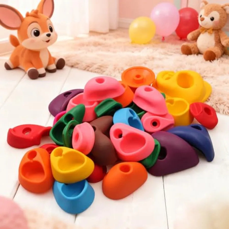 32 PCS Rock Climbing Holds for Rock Climbing Wall Grips Climbing Rocks Wall Kit for Indoor and Outdoor Playground Play Set with
