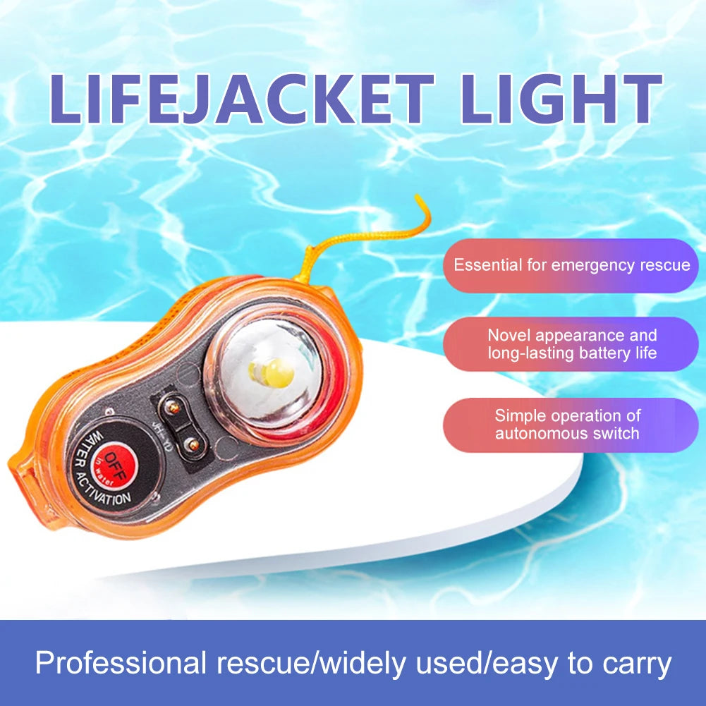LED Life Jacket Light Energy-Efficient Waterproof Easy Operation Autonomous Switch Lightweight Portable for Swimming Sea Fishing