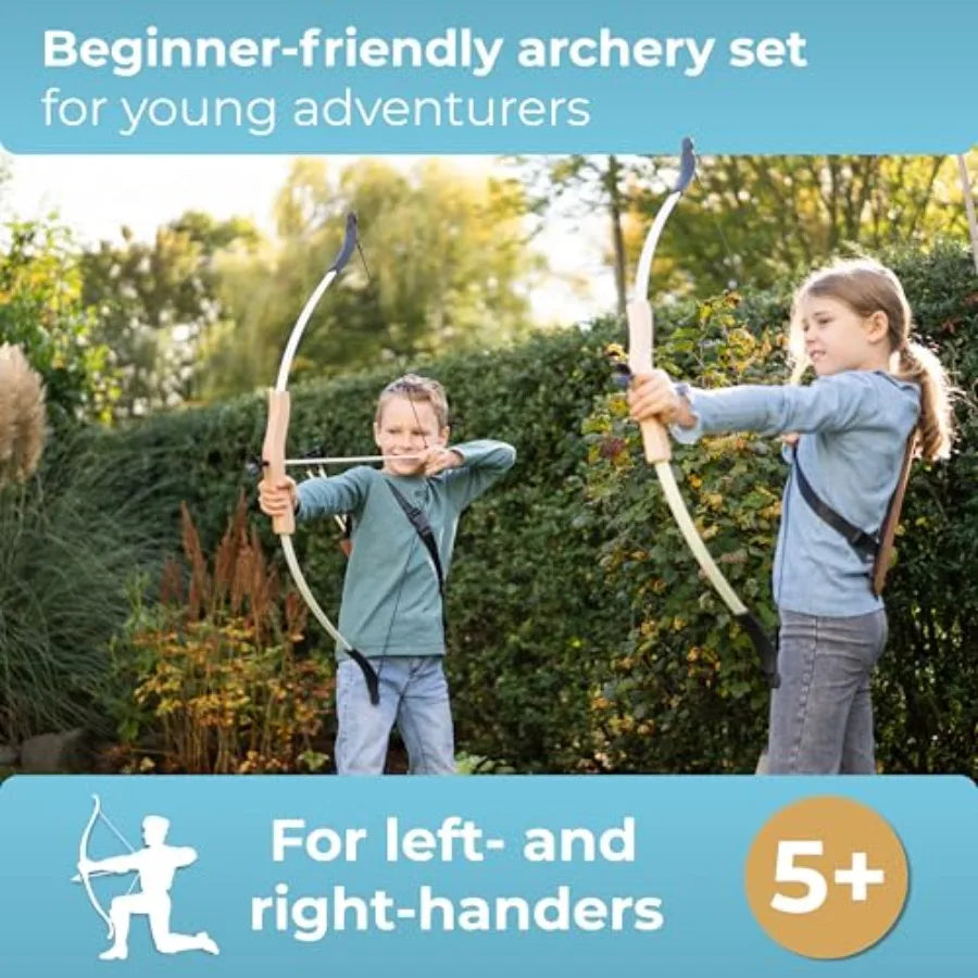 bow and arrow set for indoor outdoor use, made of durable plastic, blue and red, includes suction cup arrows and target for saf