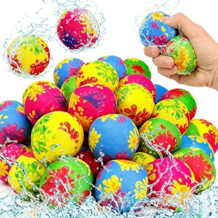 32 Pcs Water Splash Balls, Colorful High Elasticity Water Absorbent Balls, Mini Super Splashers Water Bombs for Beach, Pool, Pa