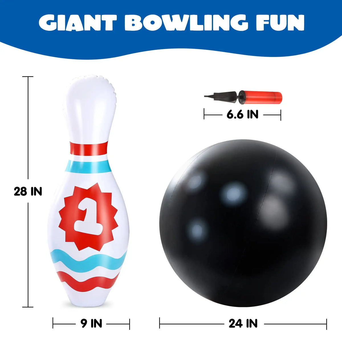 Joyfy Giant Inflatable Bowling Set for Kids Adults Christmas Birthday Gift Party Games Education Motor Skills Toys