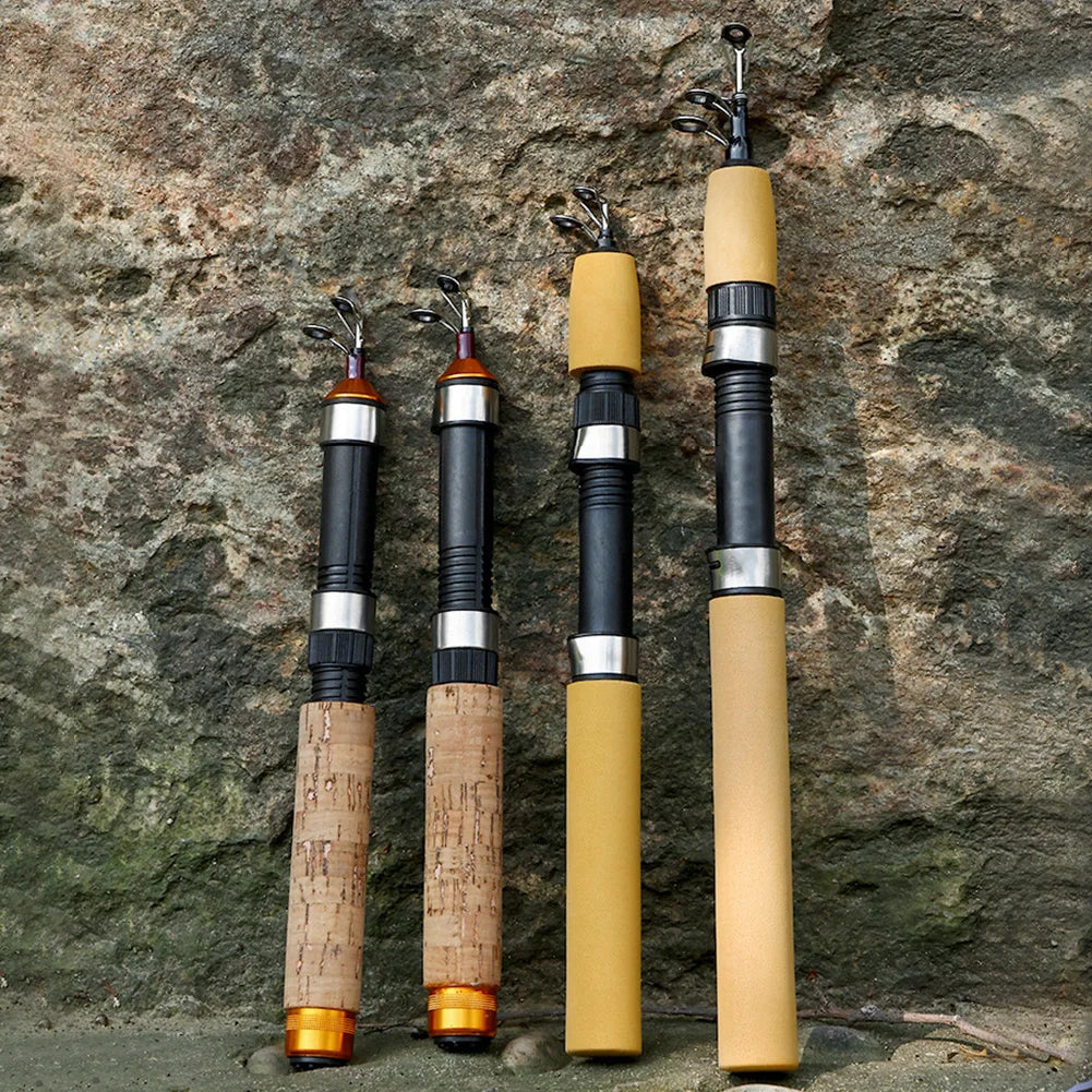 Telescoping Ice Fishing Rod Set Carbon Fiber Ice Fishing Rod and Reel Combo Mini Pole Ice Fishing Reel Set for Ice Fishing