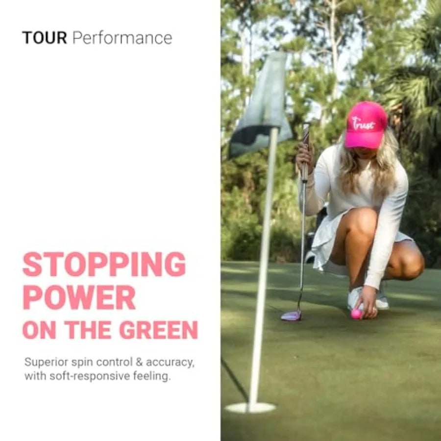 Golf Balls - Aurora Rosa Crystal Urethane Series Ideal for Tournament Play and Practice Highly Visible Colors for Easy Tracking