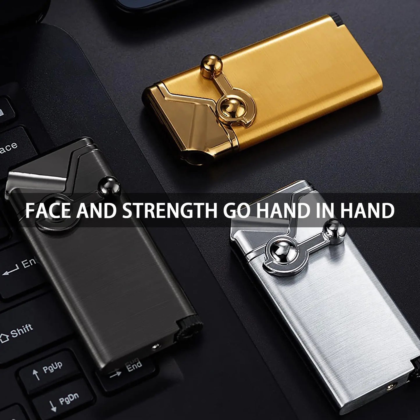 Metal Arm Ignition Gas Lighter Outdoor Windproof Portable Jet Torch Lighter for Men's Gifts Kitchen Aromatherapy Candles