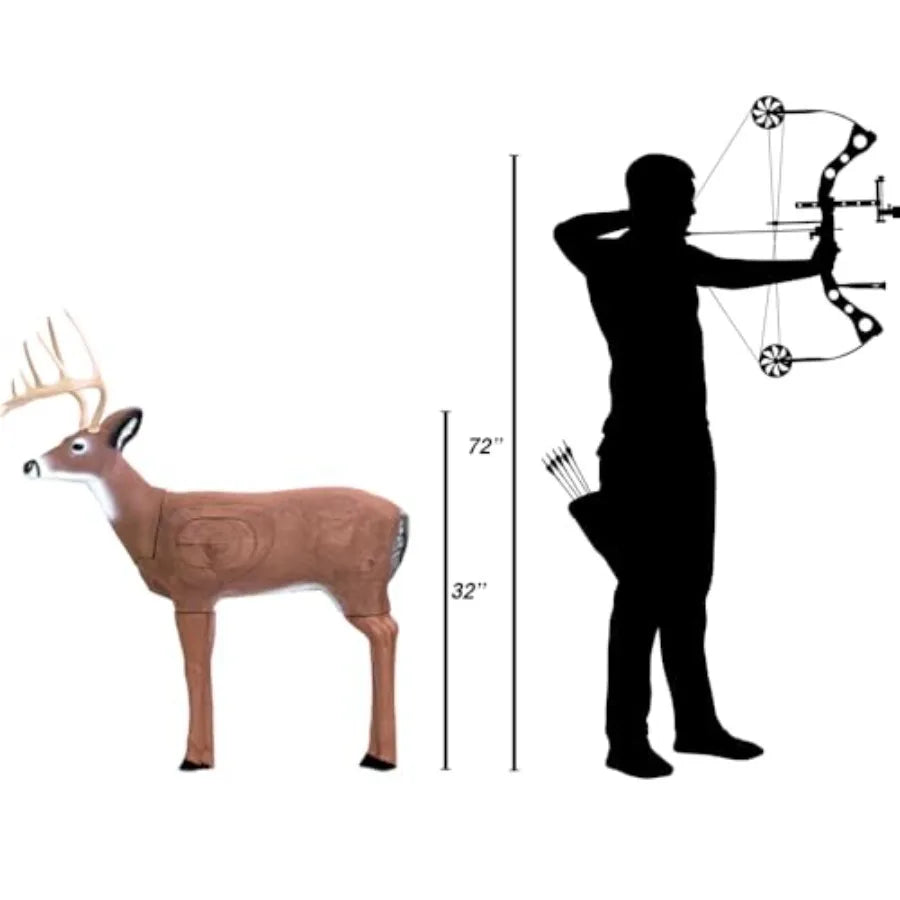 Challenger Deer 3D Archery Target - 41 Self-Healing Foam Construction - IBO Scoring Rings - for Broadhead Field Points - 300-35