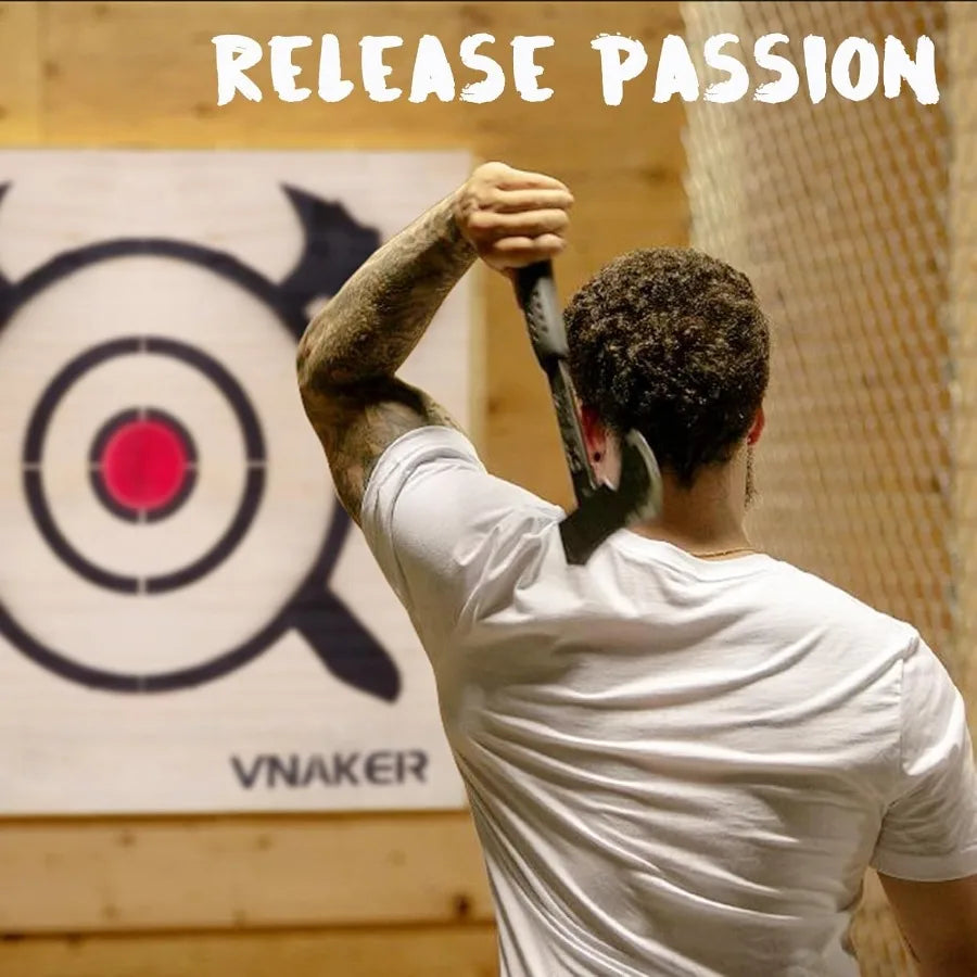 Axe Throwing Wooden Target and Knife Throwing Wooden Target with Steel Chain for Indoor Outdoor Use Durable Reusable Practice T