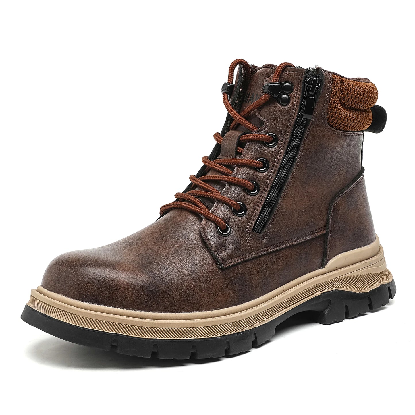 Waterproof Safety Boots Men Indestructible Steel Toe Work Boots Anti-smash Stab-resistant Safety Shoes Biker