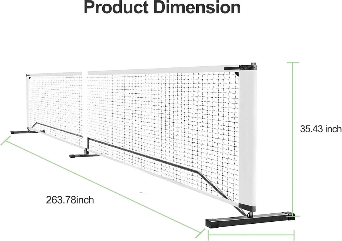 Tacleekii Outdoor Pickleball Net System 22FT Regulation Net for Driveway, Backyard, Park, Beach & Camping, Heavy Duty Metal Frame, Portable, Easy Setup, Includes 4 Paddles & Carry Bag