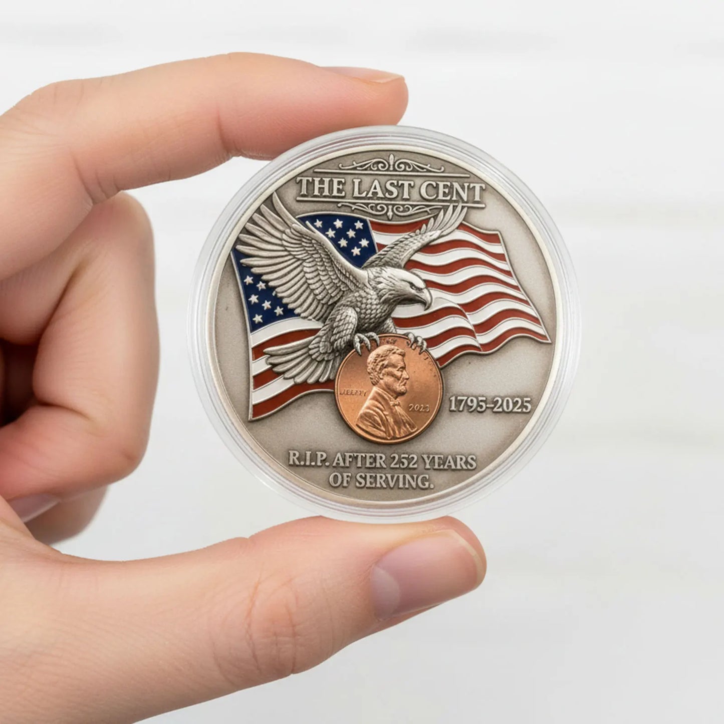 Final Cent Memorial Coin Last Lincoln Penny Tribute Token for Collectors (1pc)