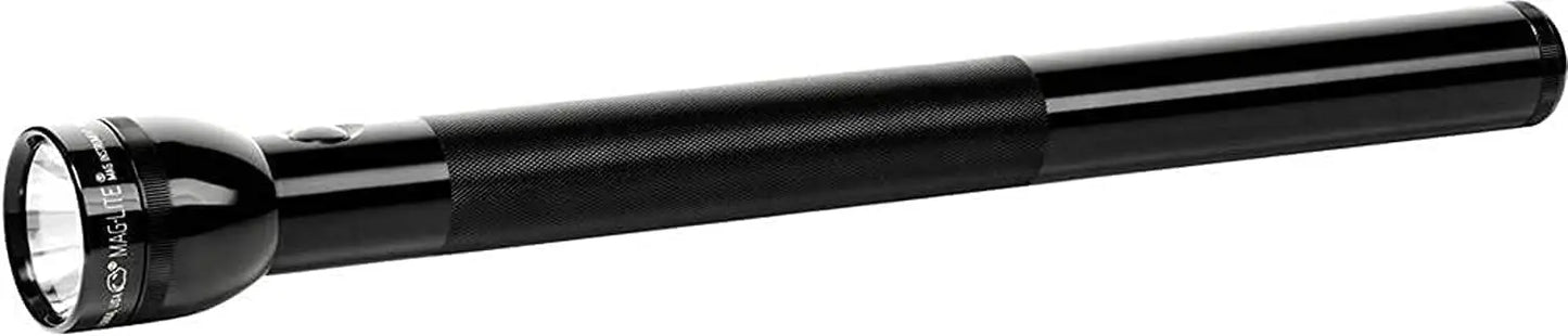6-Cell D LED Flashlight, Adjustable Focus, Long Battery Life, Water-Resistant, Tactical & Emergency Use, Black