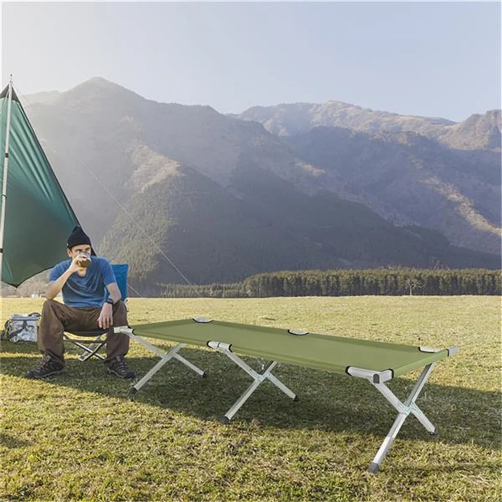 Camping Cot Portable Folding Bed Ultralight Aluminum Alloy Sleeping Cot for Outdoor Hiking Backpacking Travel with Carrying Bag