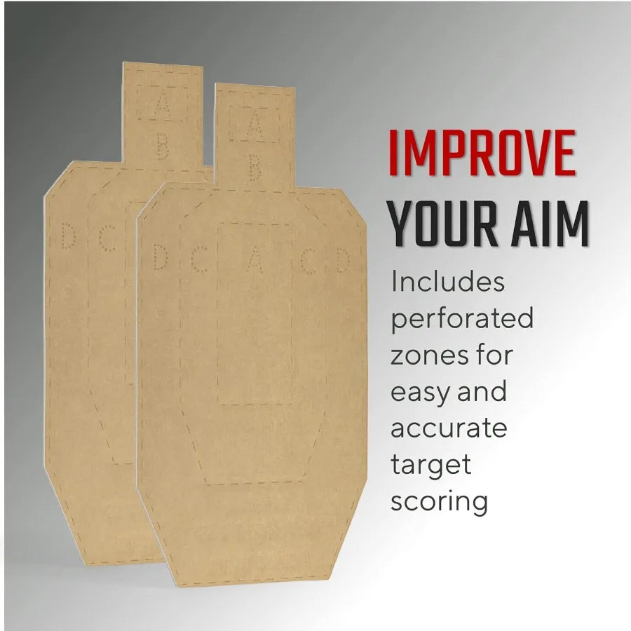 Tactical Cardboard Targets for Competitive Shooting Range Use Durable Paper Silhouette Targets Designed for Rifle Handgun