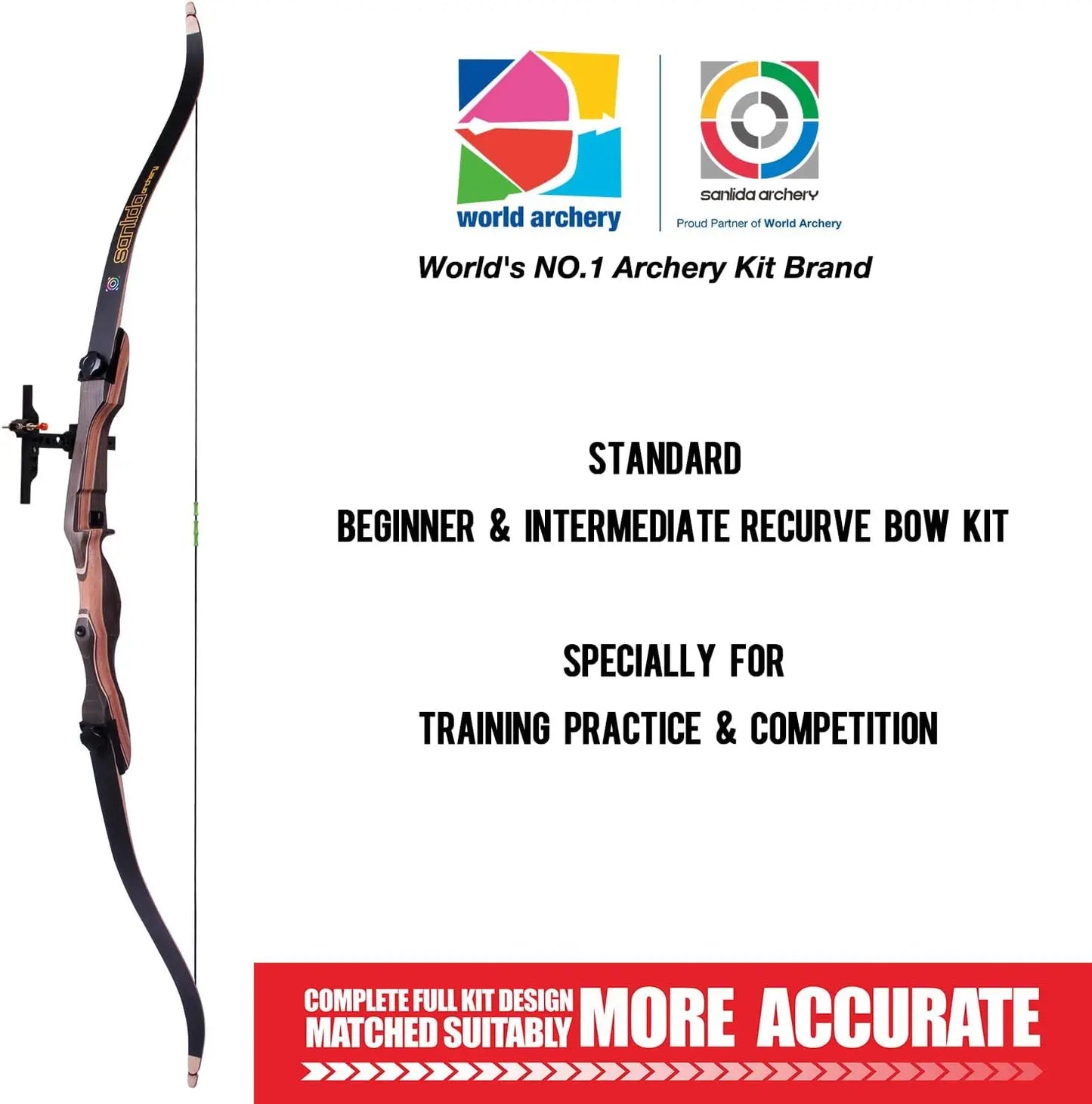 Target Archery Recurve Bow and Arrows Kit for Adults Youth 48-70 Inch Takedown Bow Set for Training Practice Competition