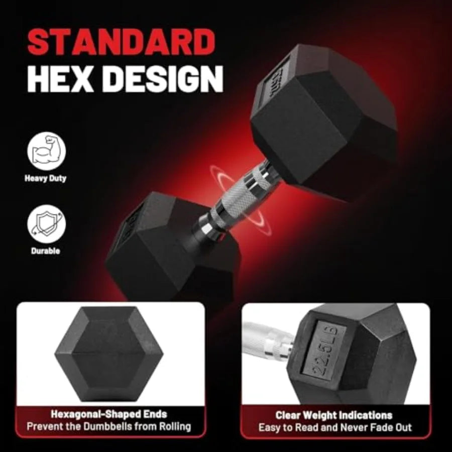 Hex Dumbbell Sets with Rack, 85-560lb Dumbbell Weight Set and Storage Rack