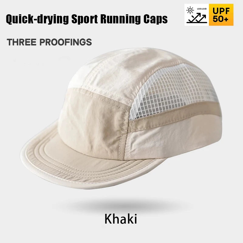 Casual Adjustable Sports Summer Breathable Five-panel Hat Quick-drying Waterproof Sports Hat UV Protection Running Sports Caps