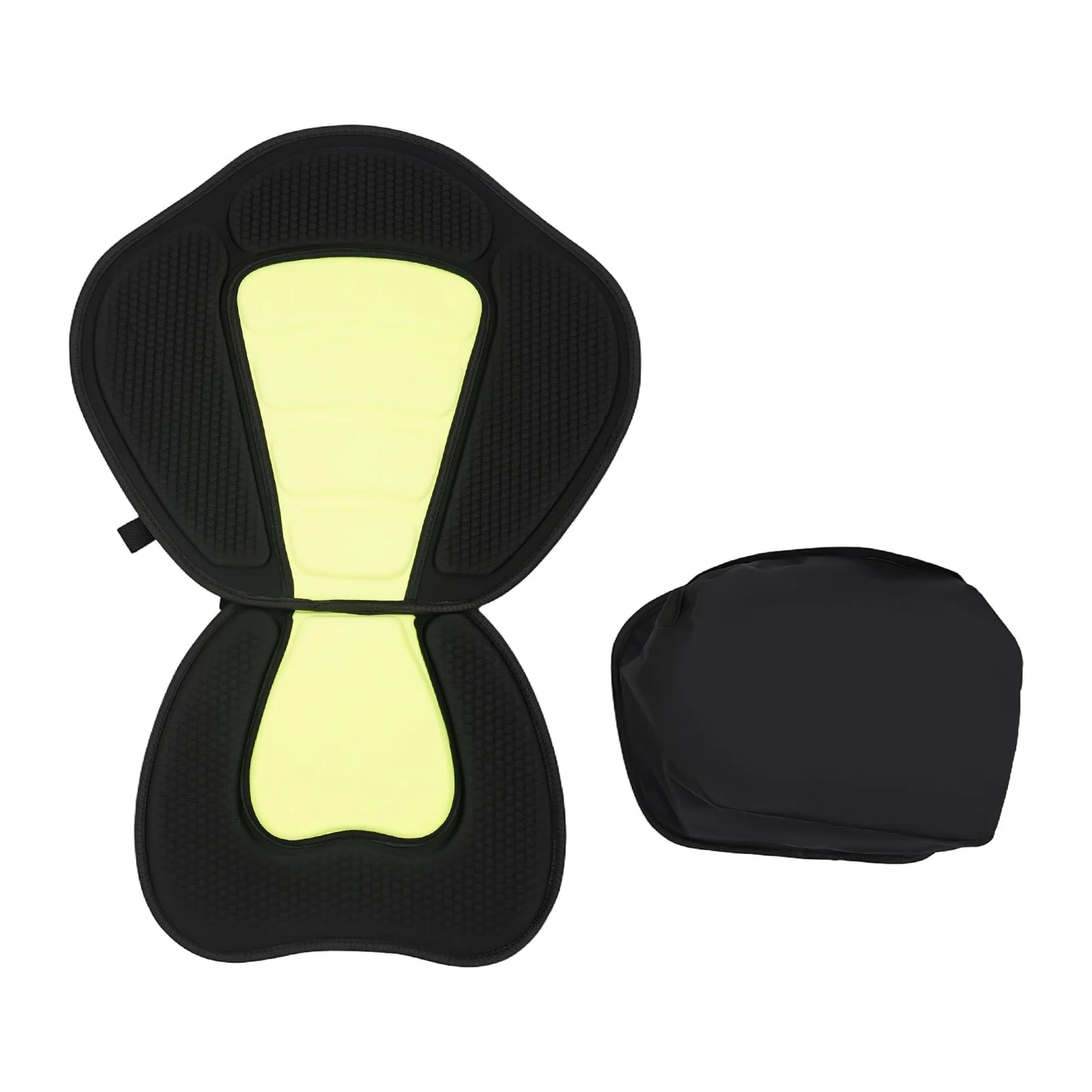 Ergonomic Paddle Board Seat Breathable Black Mesh Lime Foam Cushion Adjustable Straps Stable Portable Canoe Seat Cushion Storage