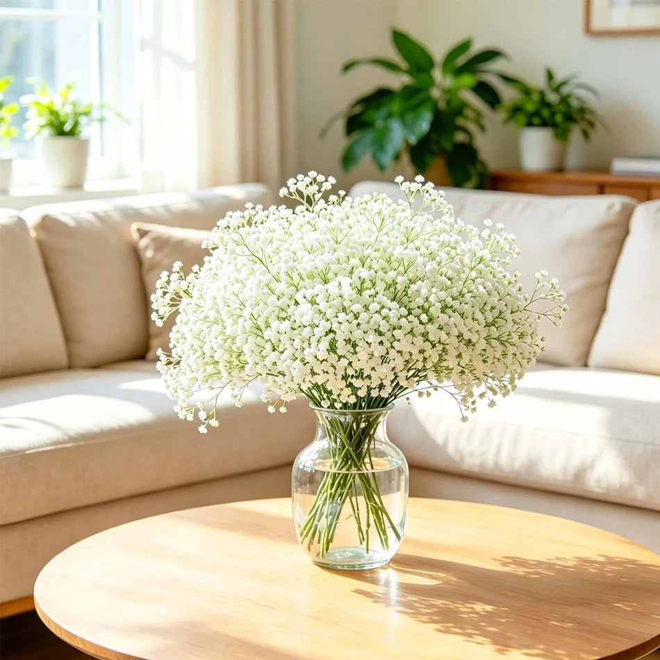24/48PCS Babysbreath Artificial Flowers, Starry Sky Flowers Artificial Bulk, White Flores Greenery for Wedding Tables Decor