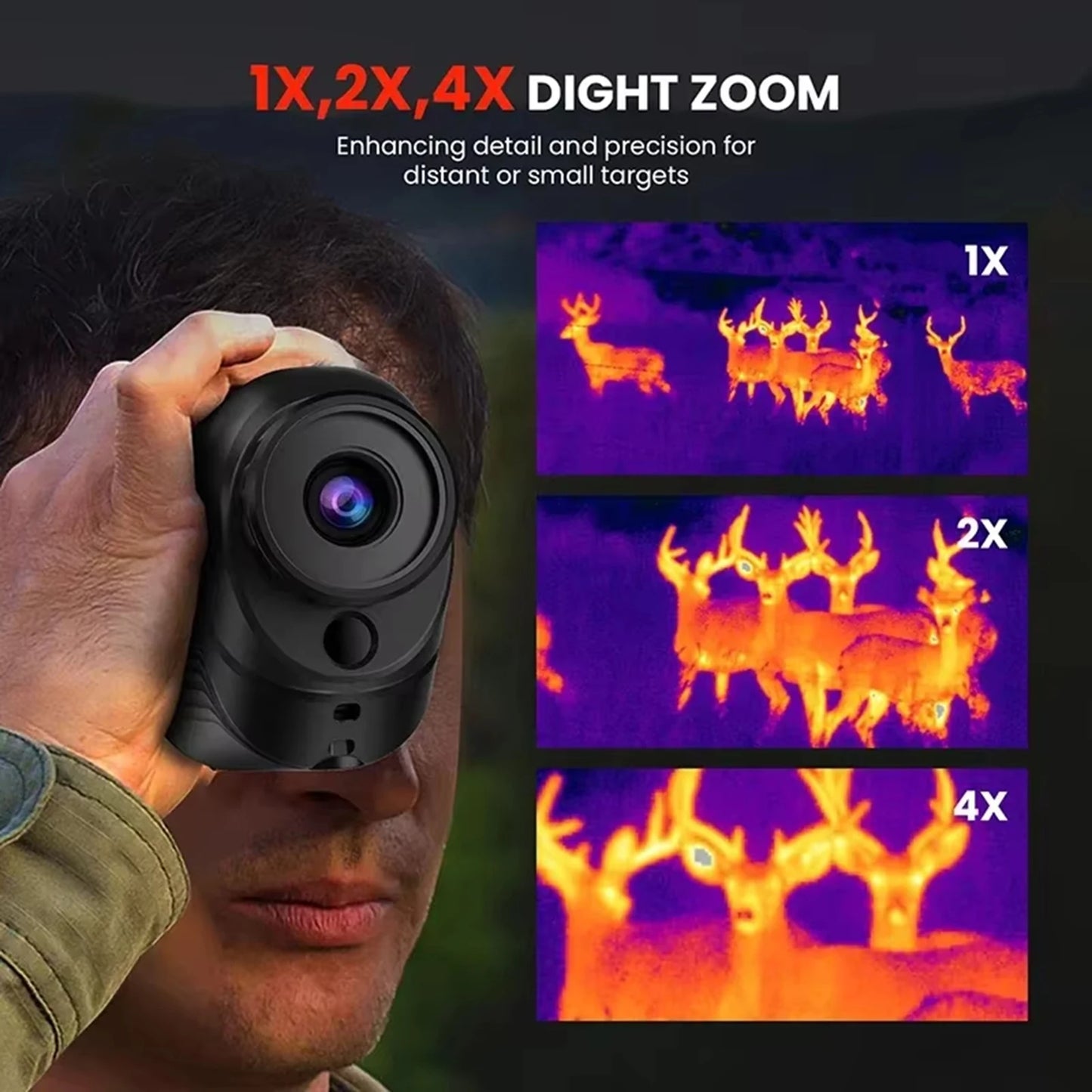 GOYOJO G210 Infrared Thermal Imager Night Monocular Hunting Monocular 10mm Focal Lens, IP65 With Screen Crosshair Aiming Video Recording App Connectivity