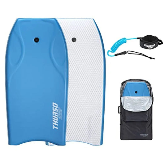 42'' Body Boards for Beach Pool Use: Lightweight PE Core IXPE Deck HDPE Bottom FRP Stringers High Performance with Double Swive