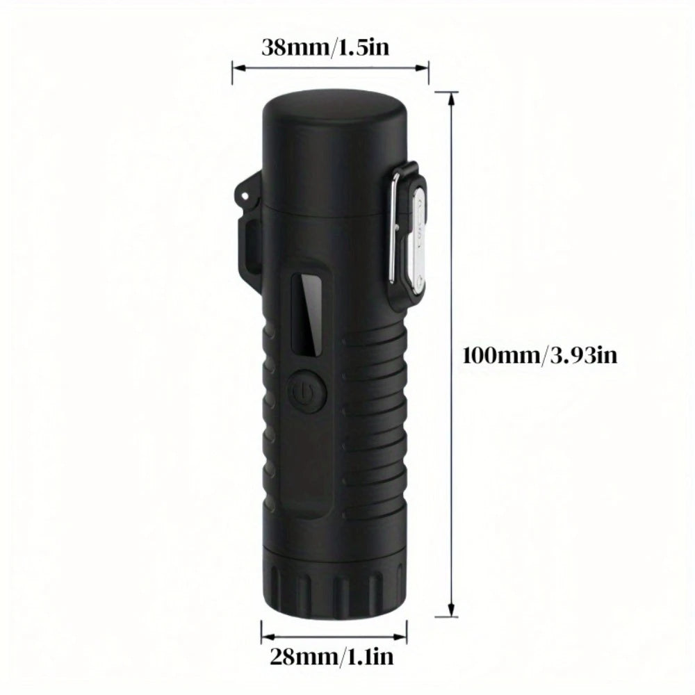 Outdoor Camping Flashlight Arc Lighter Portable Pulse Plasma Lighter 360 ° Rotatable Telescopic for Gift BBQ Ignition Tools