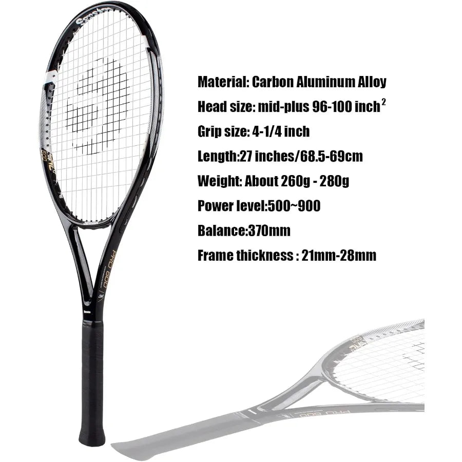 Tennis Rackets for Adults 27 inch Tennis Racquets - 2 Player Tennis Racket Set with 3balls2 Grips 2 Vibration Dampers