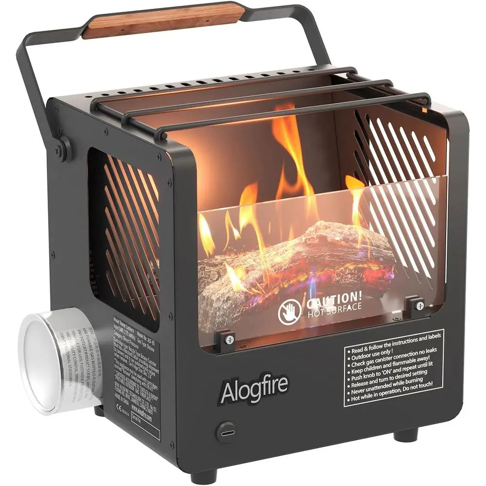 Compact 3-in-1 Outdoor Butane Fire Pit, 5200 BTU Heater & Stove, Safe Flame Bowl for Camping & Fishing
