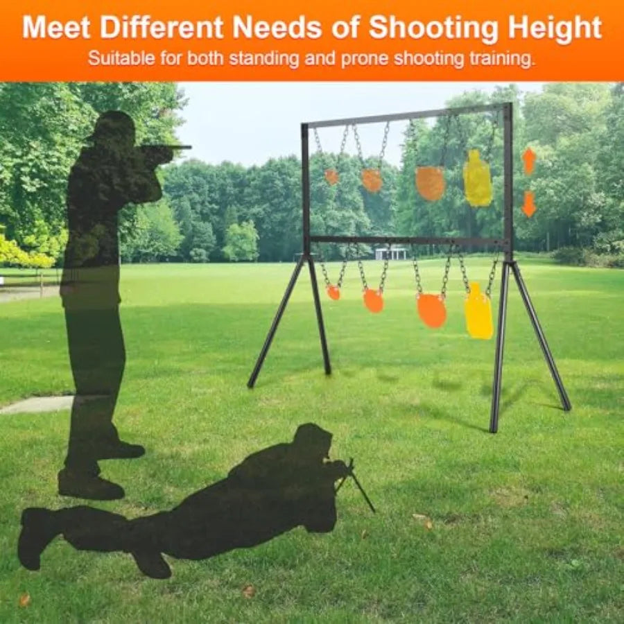 63 Inch Adjustable Height Steel Target Stand AR500 Shooting Target System for Outdoor Shooting Range HeavyDuty 3 8 Inch AR500 S