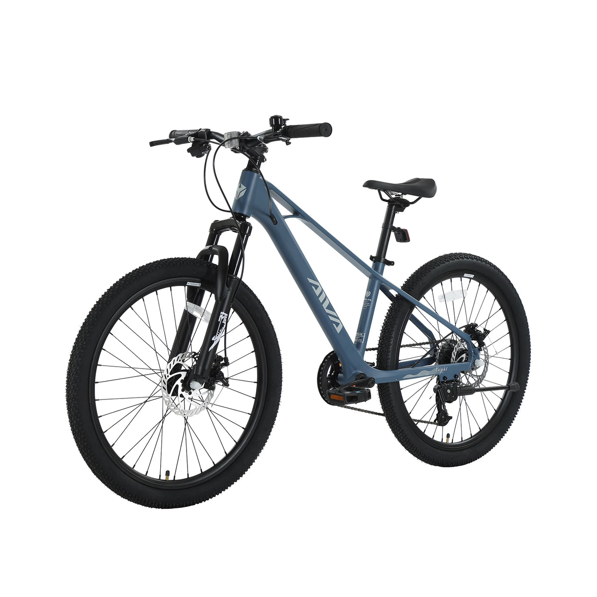AIVA KNIGHT24 24 Inch Hardtail Mountain Bike, 7-Speed MTB, Bicycle for Teens & Adults, Lightweight Magnesium Frame, Suspension Fork, Front & Rear Disc Brakes