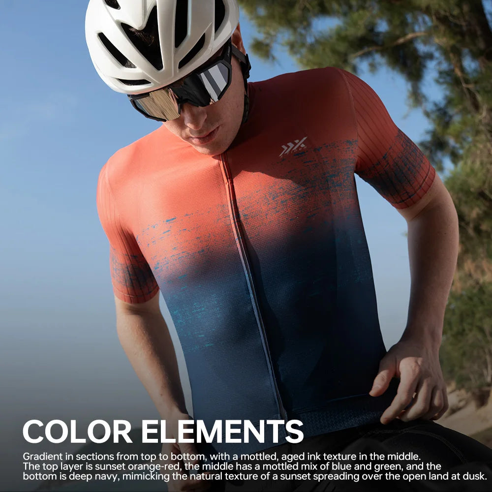 X-TIGER Summer Short Sleeve Cycling Jersey Breathable Quick Dry Bicycle Top with 3 Rear Pockets Anti-slip Hem SBS Zipper for Road MTB Cycling Clothes for Men