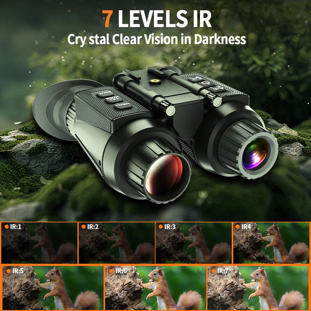 4K Head-Mounted Night Vision Goggles & Binoculars for Adults – Infrared NVG with Manual Focus & 8X Digital Zoom for Hunting, Camping, and Outdoor Surveillance